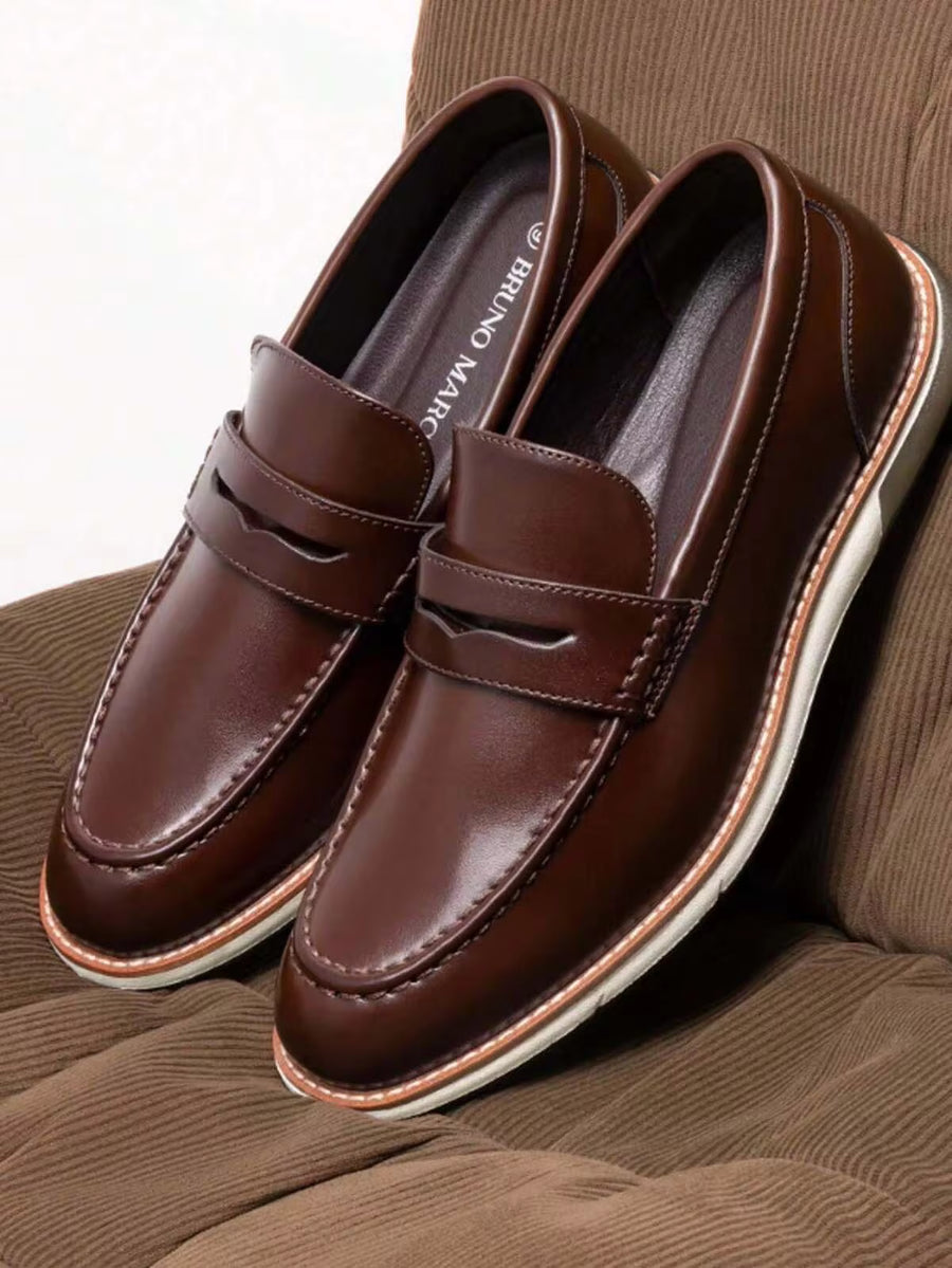 Men's Classic Penny Loafer Dress Slip-On Shoes With Comfortable Fit And Long-Lasting Vegan Leather